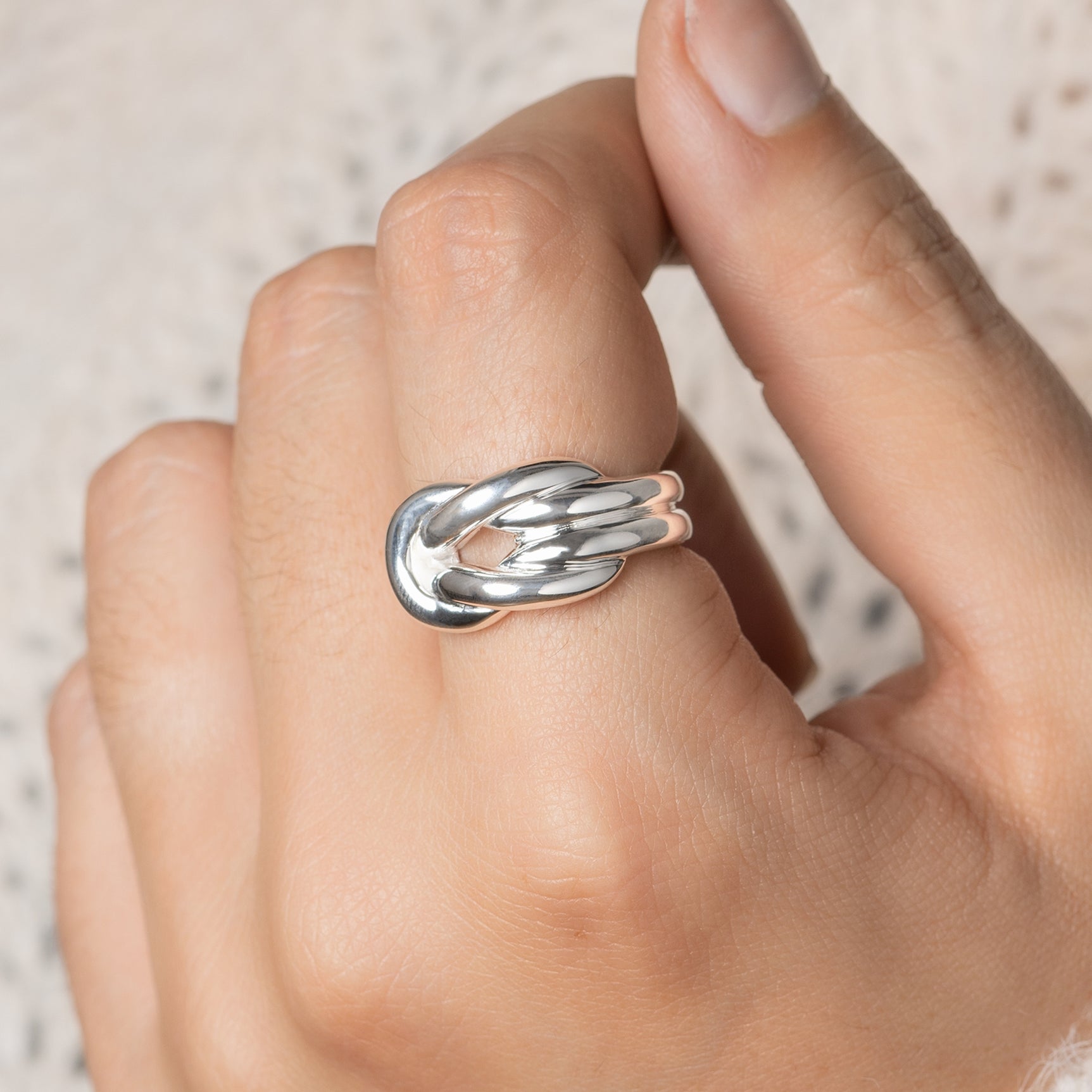 Bague argent massif tressée 