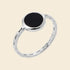 Bague argent rh agate noire 