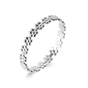 Bague argent rhodié - délicatesse florale 