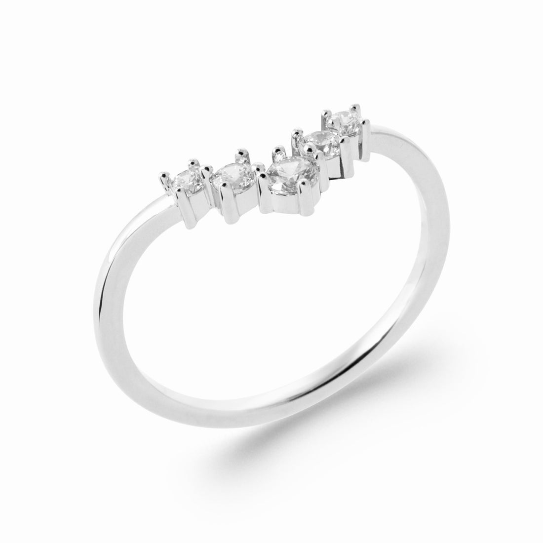 Bague argent rhodié - élégance minimaliste 
