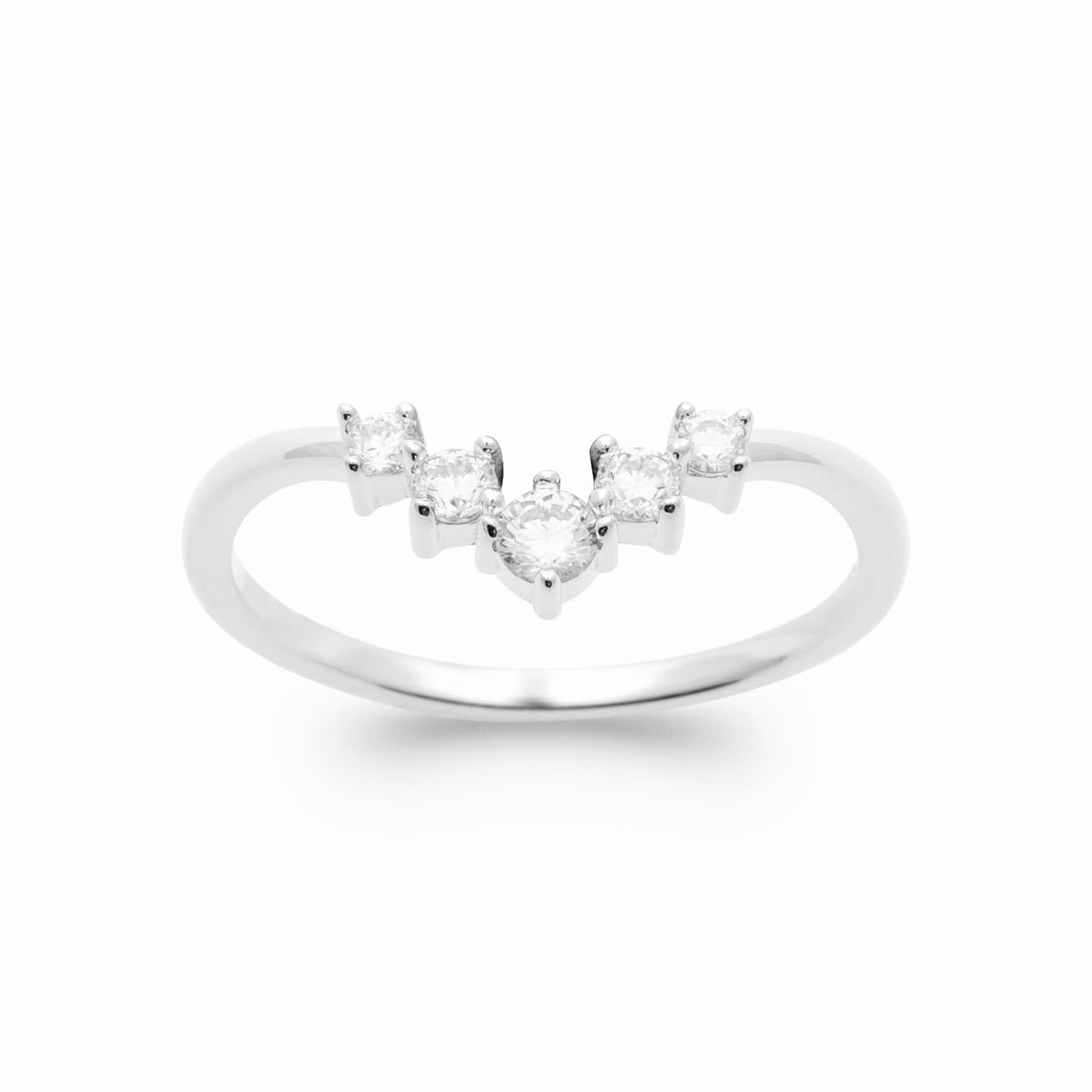 Bague argent rhodié - élégance minimaliste 