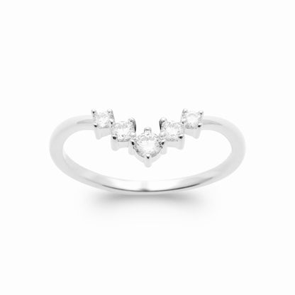 Bague argent rhodié - élégance minimaliste 