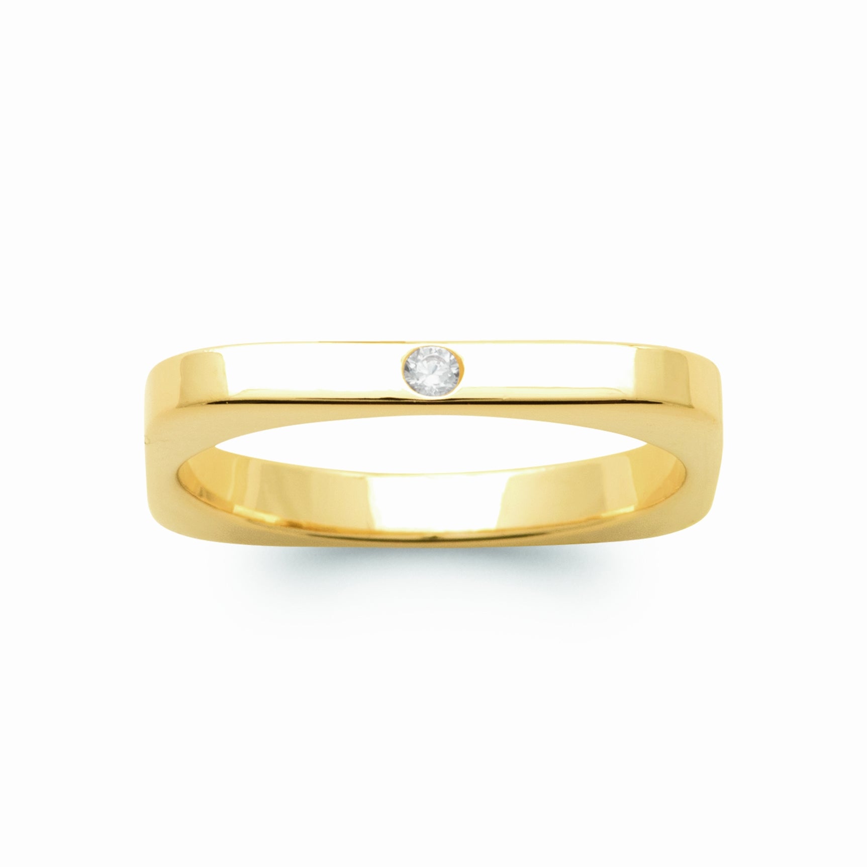 Bague carré en plaqué or 