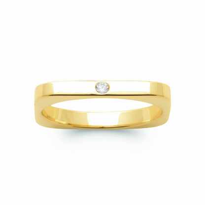 Bague carré en plaqué or 