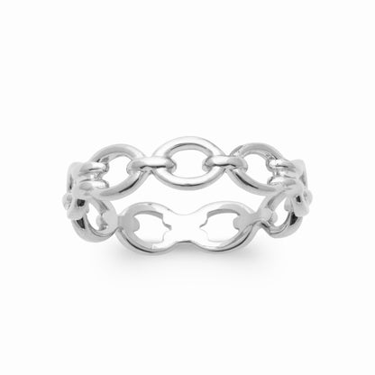 Bague chaîne – argent rhodié 