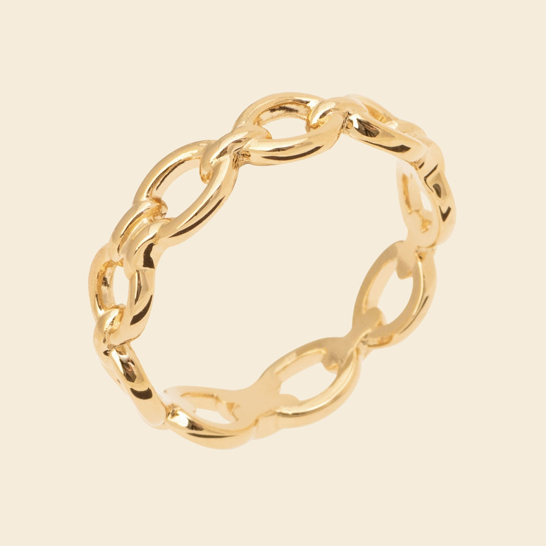 Bague chaîne plaqué or 