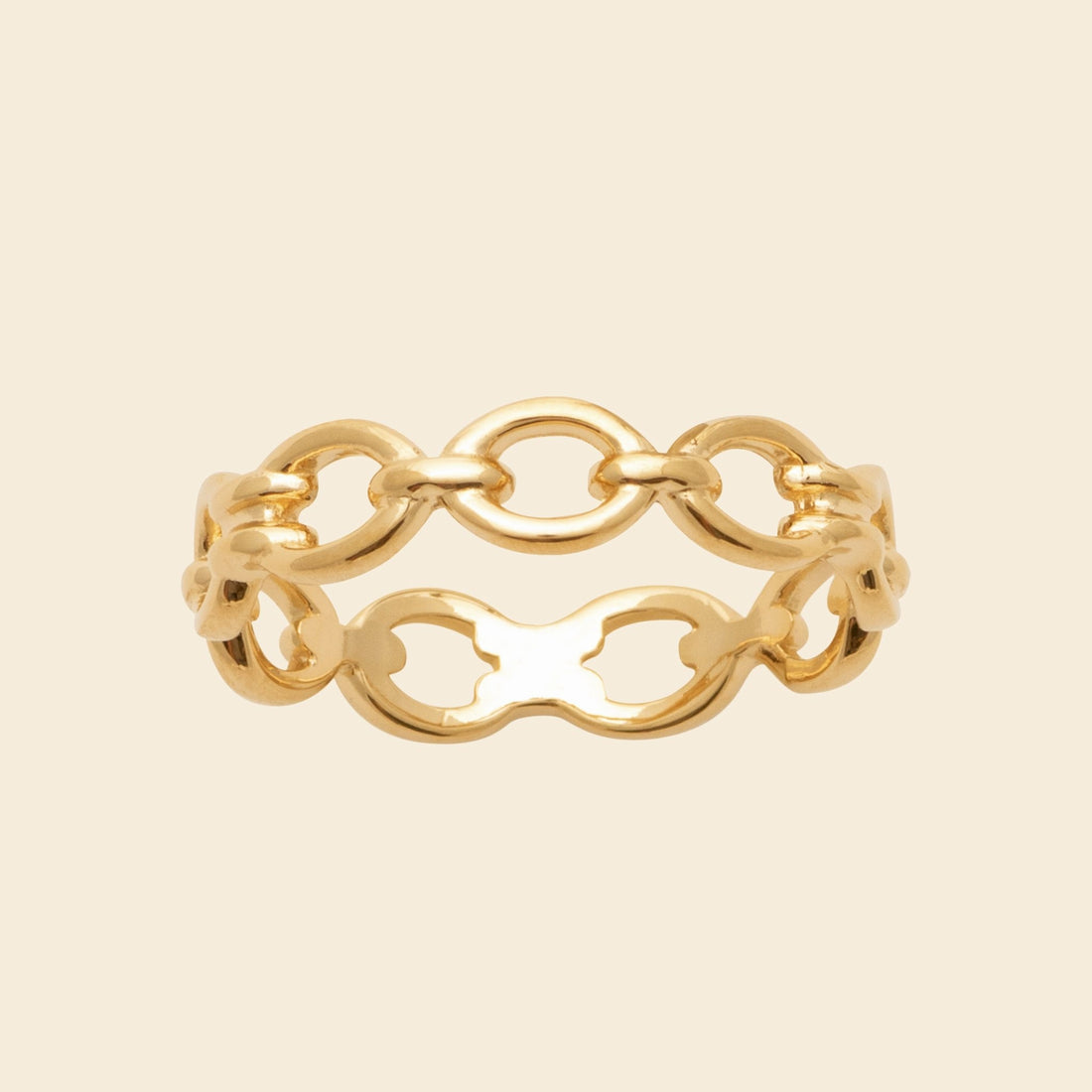 Bague chaîne plaqué or 