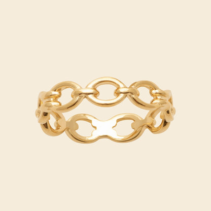Bague chaîne plaqué or 