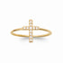 Bague croix plaqué or & brillants 