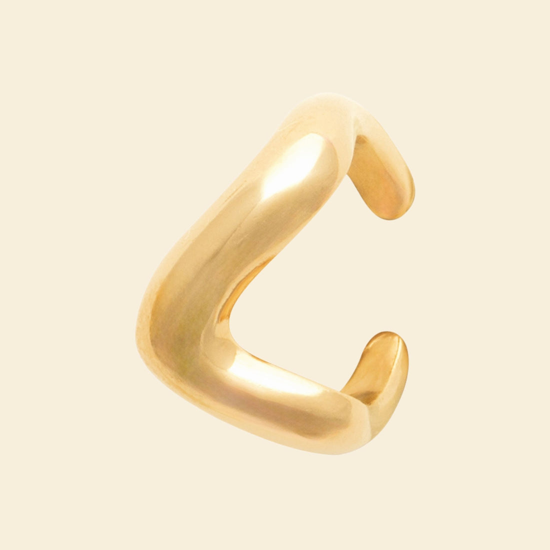 Bague d’oreille plaqué or - courbe et effet sculptural 
