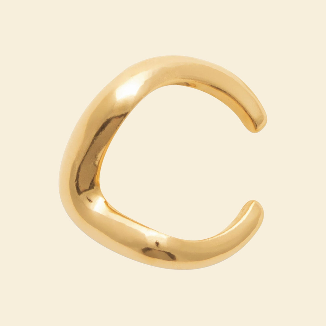Bague d’oreille plaqué or - courbe et effet sculptural 