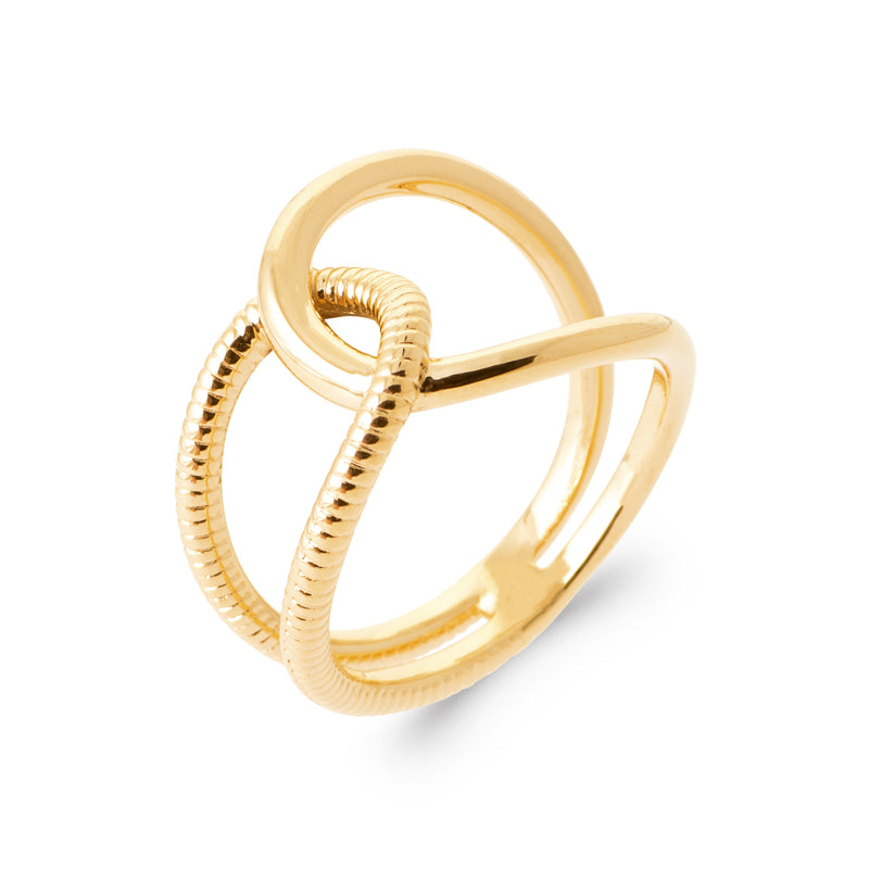 Bague entrelacée en plaqué or