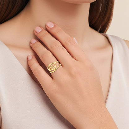 Bague entrelacée – plaqué or 