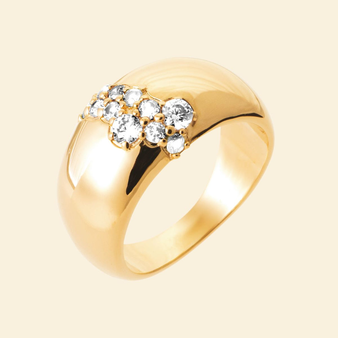 Bague fine plaqué or - brillants 