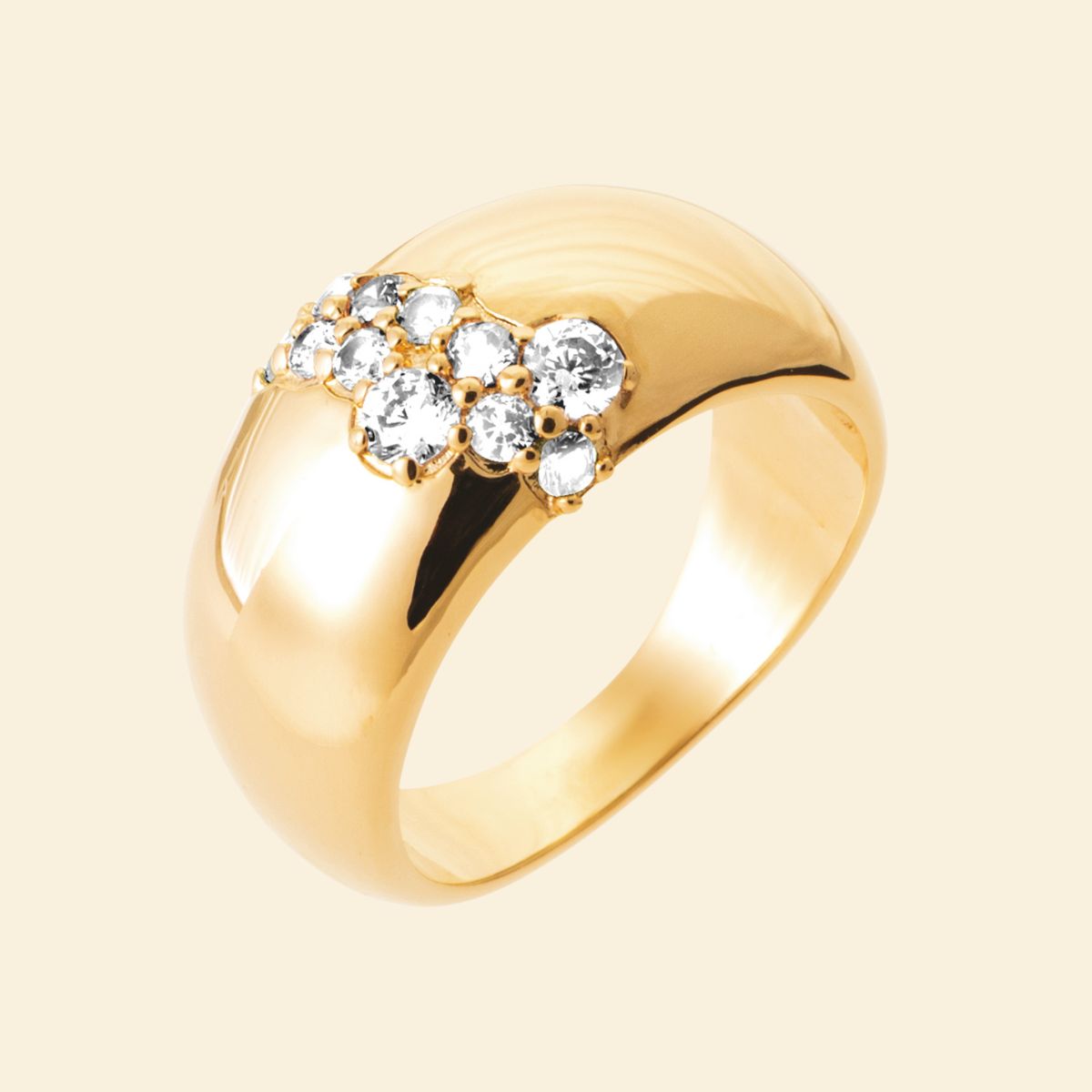 Bague fine plaqué or - brillants 