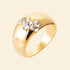 Bague fine plaqué or - brillants 