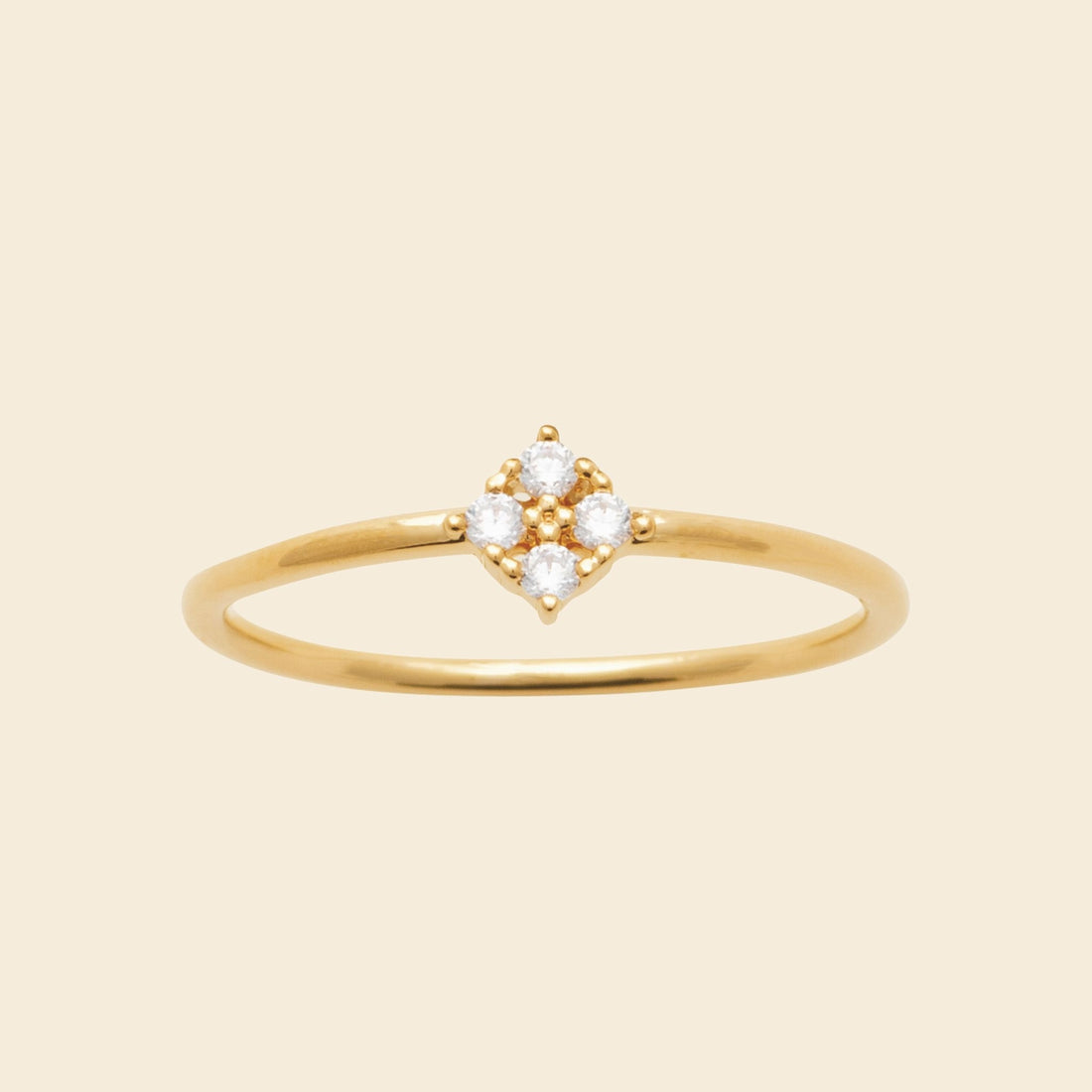 Bague fine plaqué or - brillants 