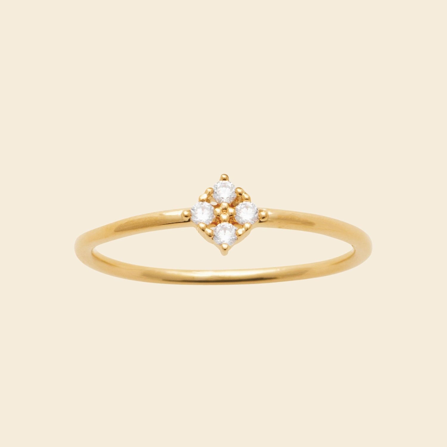 Bague fine plaqué or - brillants 