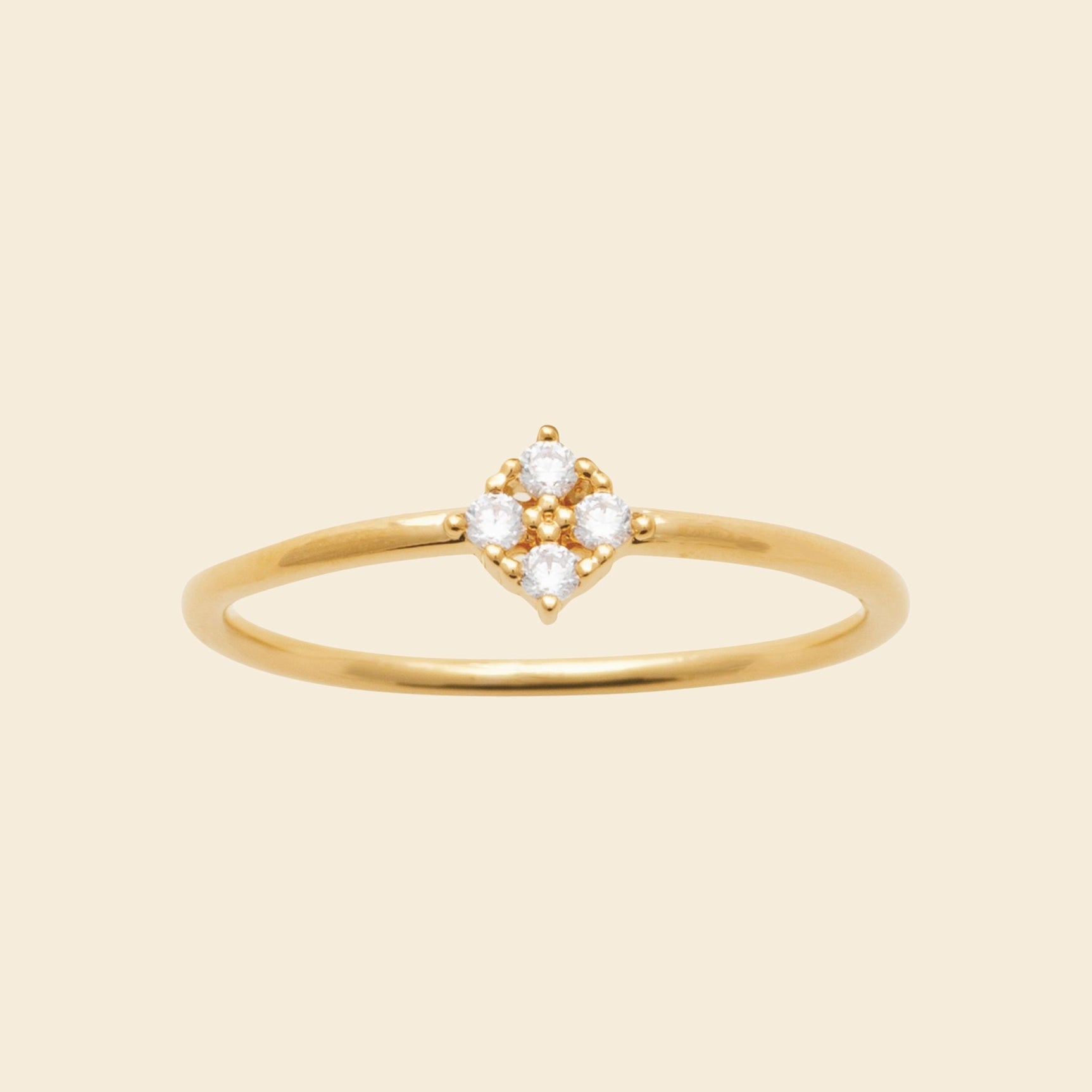 Bague fine plaqué or - brillants 