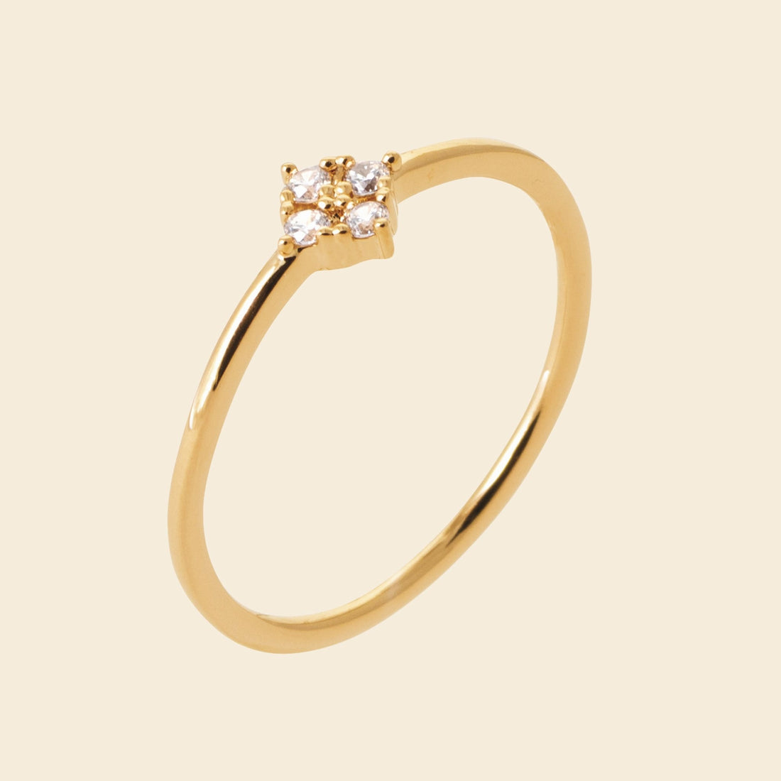 Bague fine plaqué or - brillants 