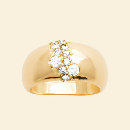 Bague fine plaqué or - brillants 