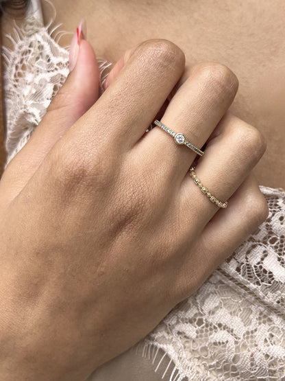 Bague fine plaqué or - géométrique 