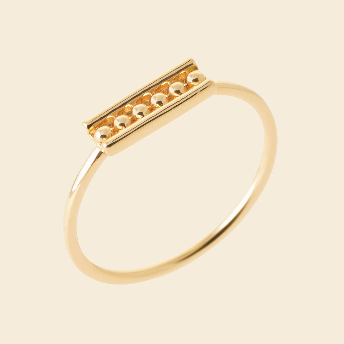 Bague fine plaqué or - motif graphique 