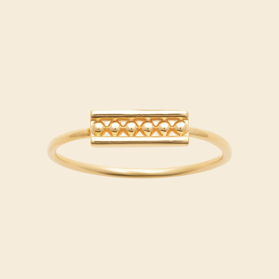 Bague fine plaqué or - motif graphique 