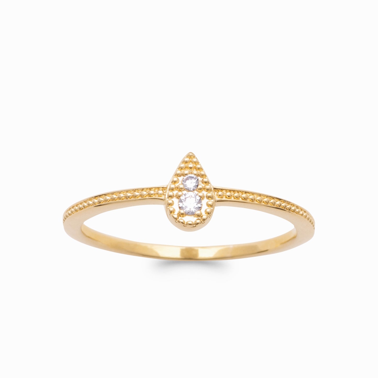 Bague goûte plaqué or & brillants 
