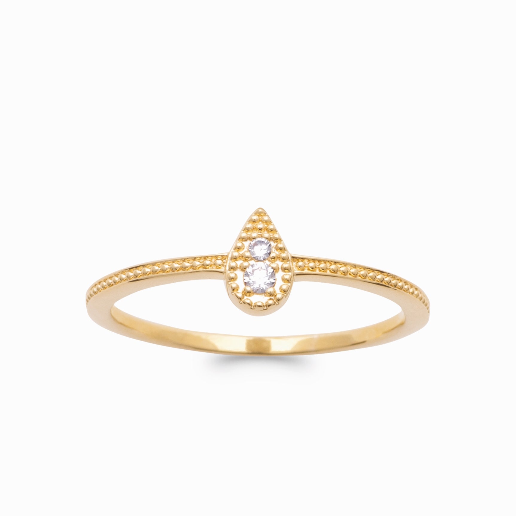 Bague goûte plaqué or & brillants 