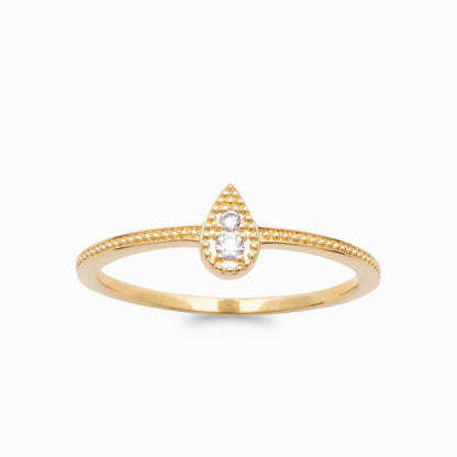 Bague goûte plaqué or & brillants 