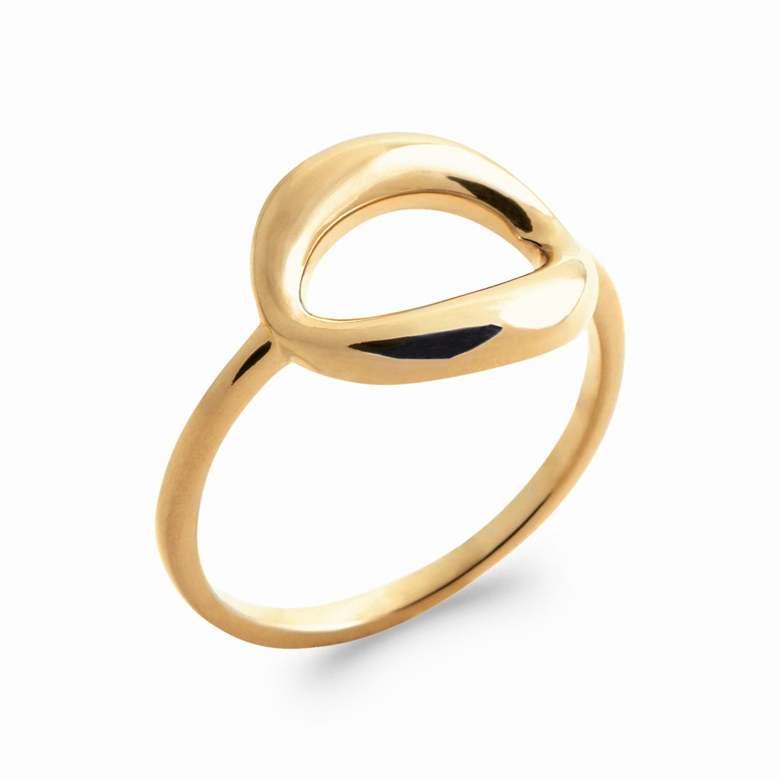 Bague goutte ajourée plaqué or 