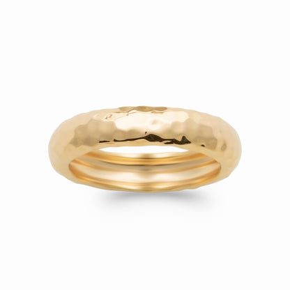 Bague martelée plaqué or 