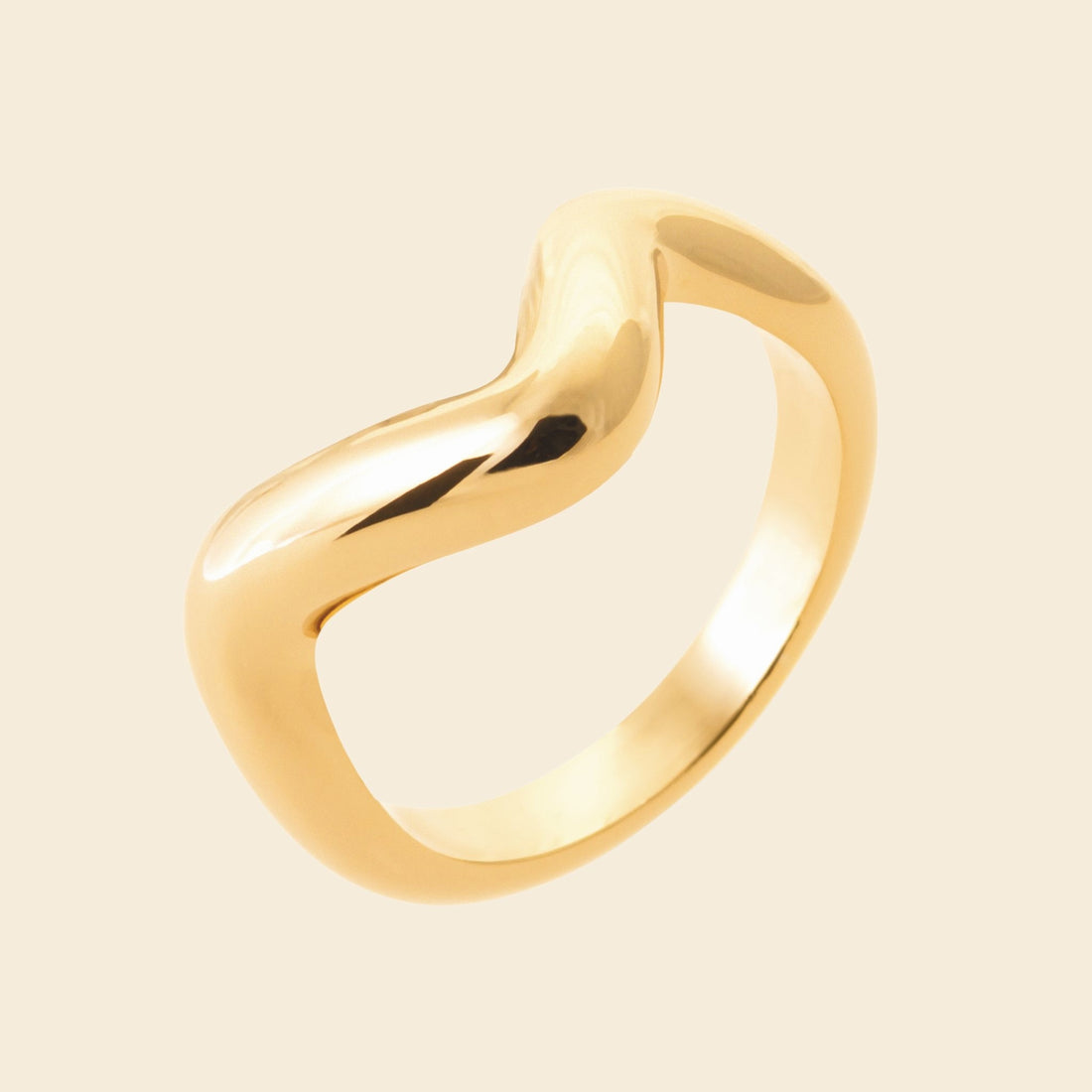 Bague ondulée plaqué or 