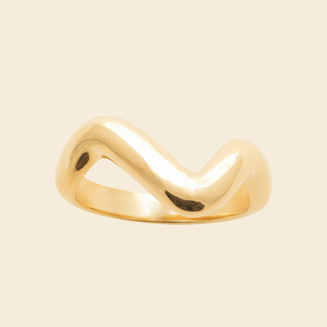 Bague ondulée plaqué or 