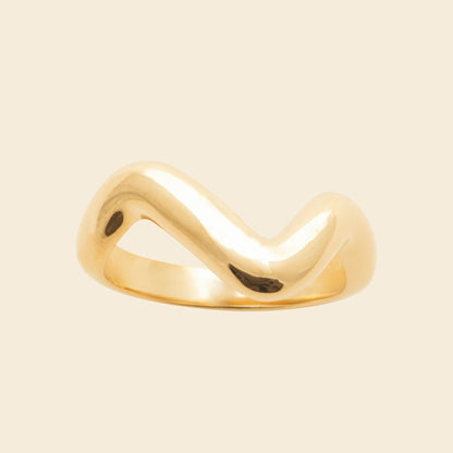 Bague ondulée plaqué or 