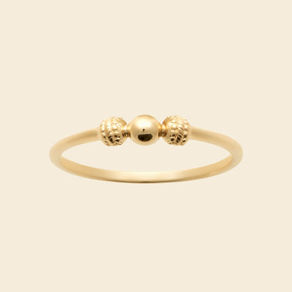 Bague perle centrale plaqué or 