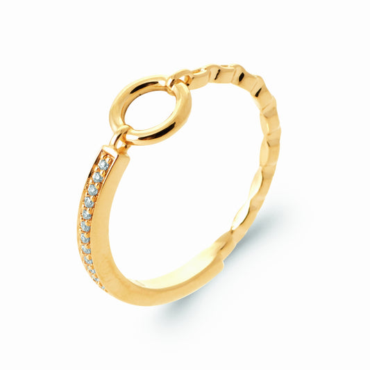 Bague plaqué or & brillant 