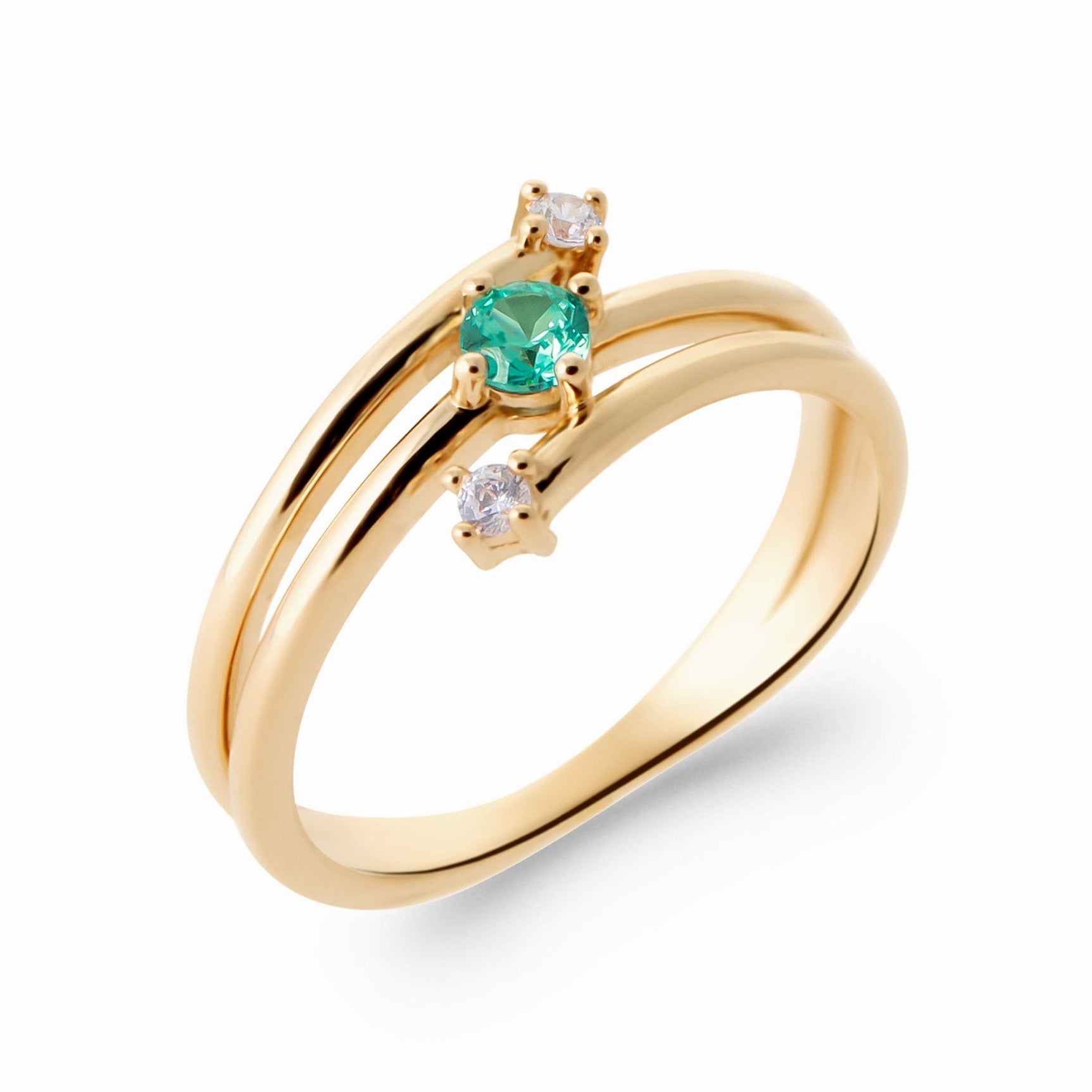 Bague plaqué or & brillants 