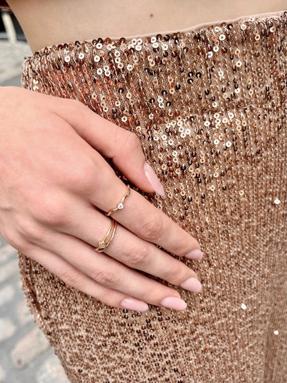 Bague plaqué or &amp; brillants 