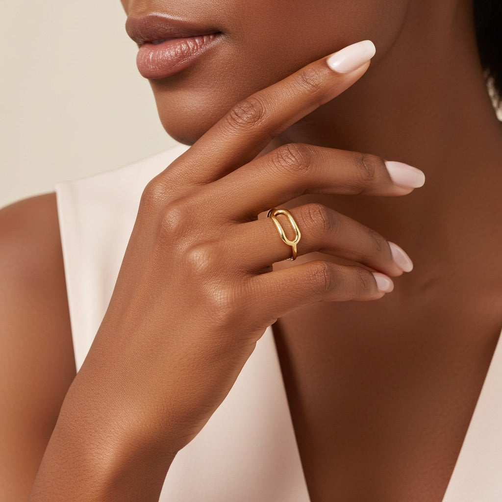 Bague plaqué or – design épuré 