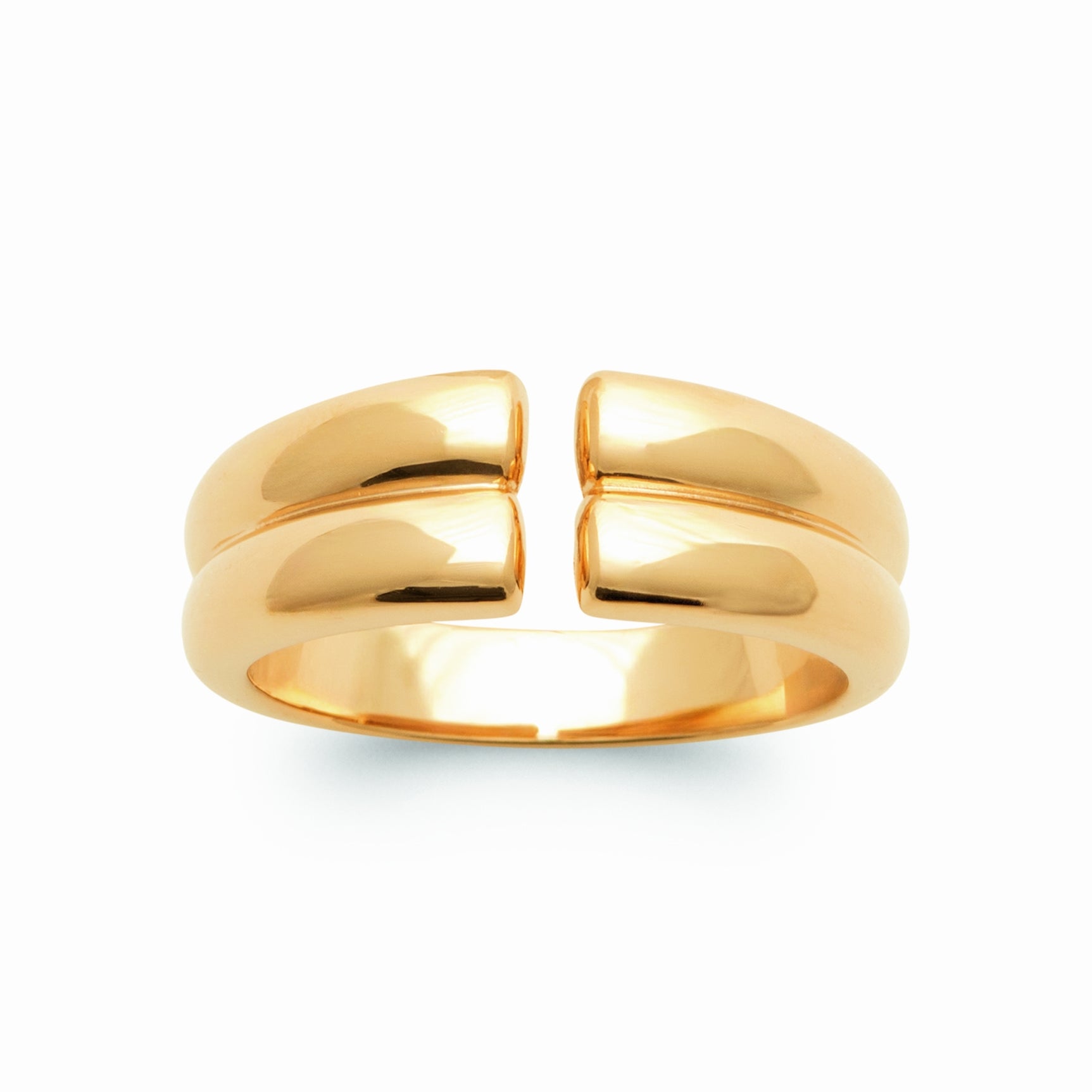 Bague plaqué or double bande 