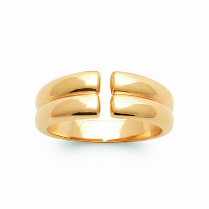 Bague plaqué or double bande 
