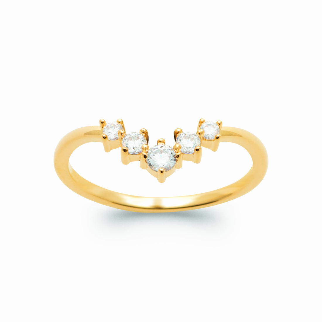 Bague plaqué or élégante &amp; brillant 