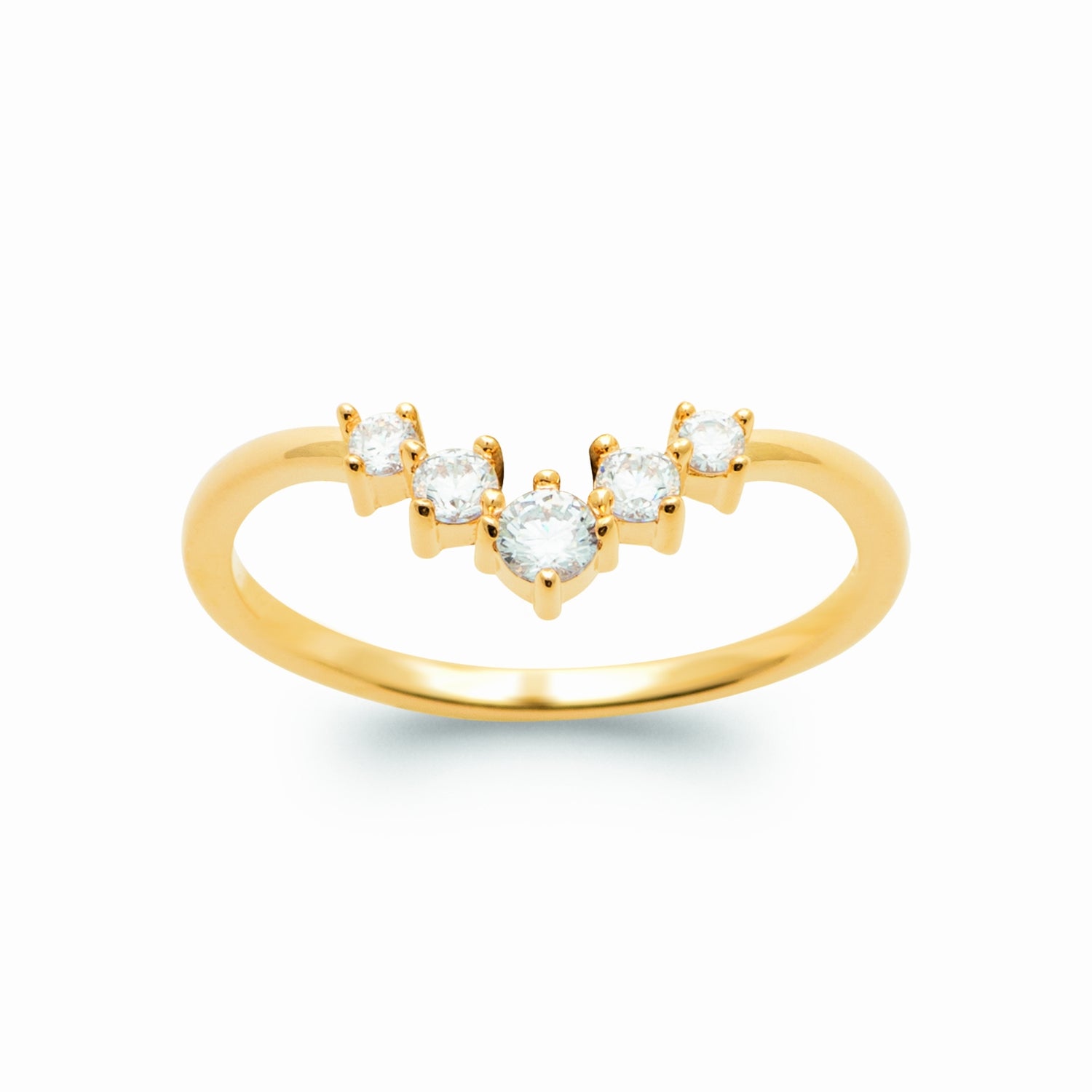 Bague plaqué or élégante &amp; brillant 