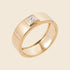 Bague plaqué or - large pierre carrée 