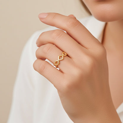 Bague plaqué or martelée 