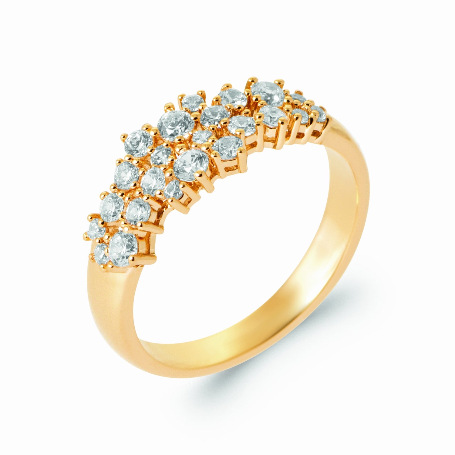 Bague plaqué or &amp; pavée de zircons 