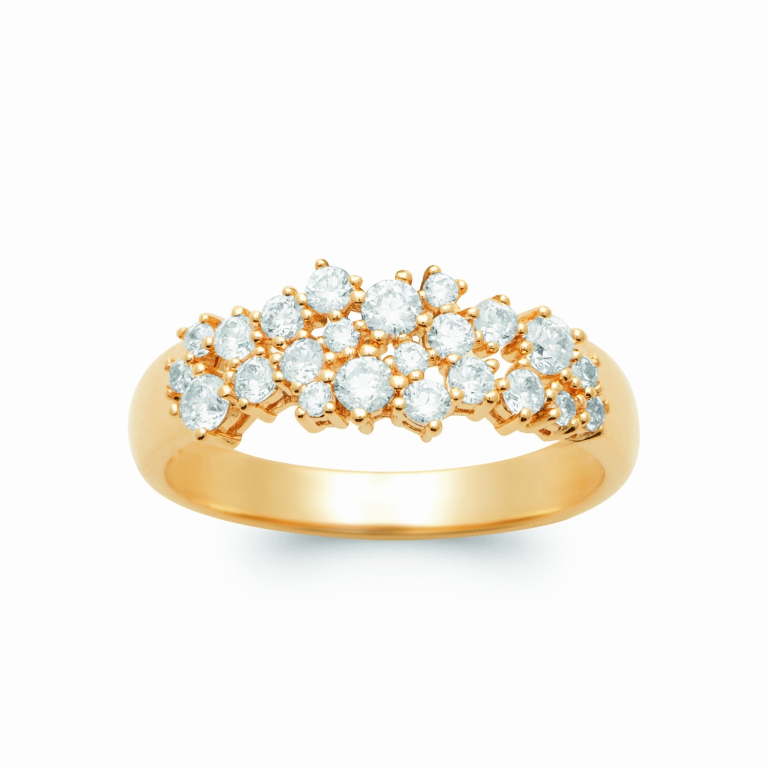 Bague plaqué or &amp; pavée de zircons 