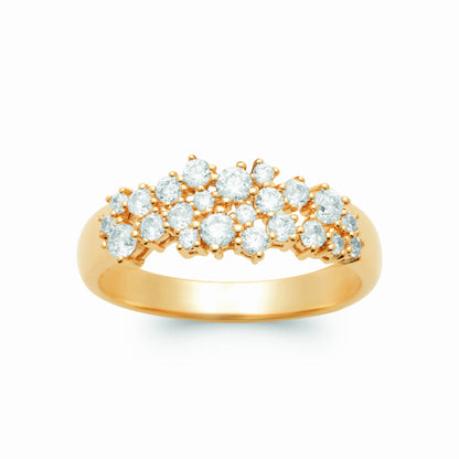 Bague plaqué or &amp; pavée de zircons 